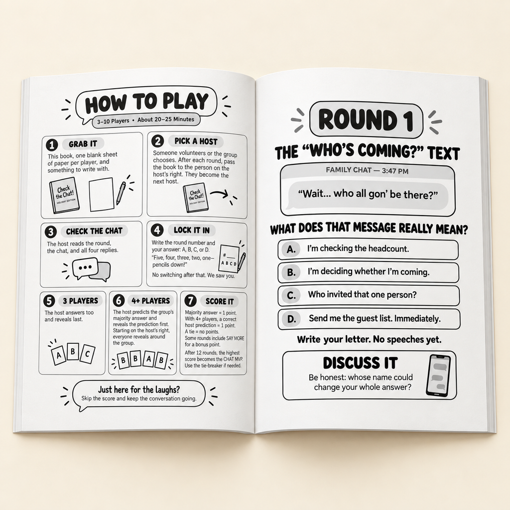 Check the Chat! Holiday Edition | Good Gift Energy Game Book